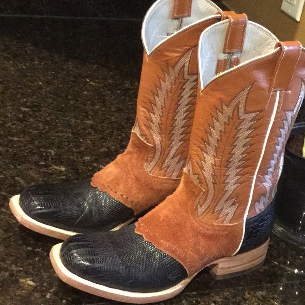 Cowboy boots western rodeo showmanship custom buckaroo cowgirl reining horse sho - Picture 3 of 16